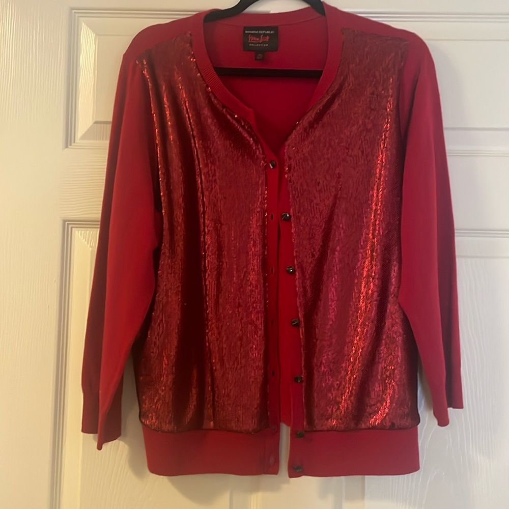 L'WREN SCOTT collection Banana Republic Red Sweater Sz XL